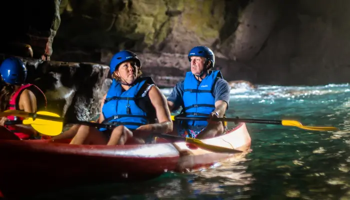 Kayakers Exploring the La Jolla Sea Caves